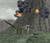 military bombing the mountain